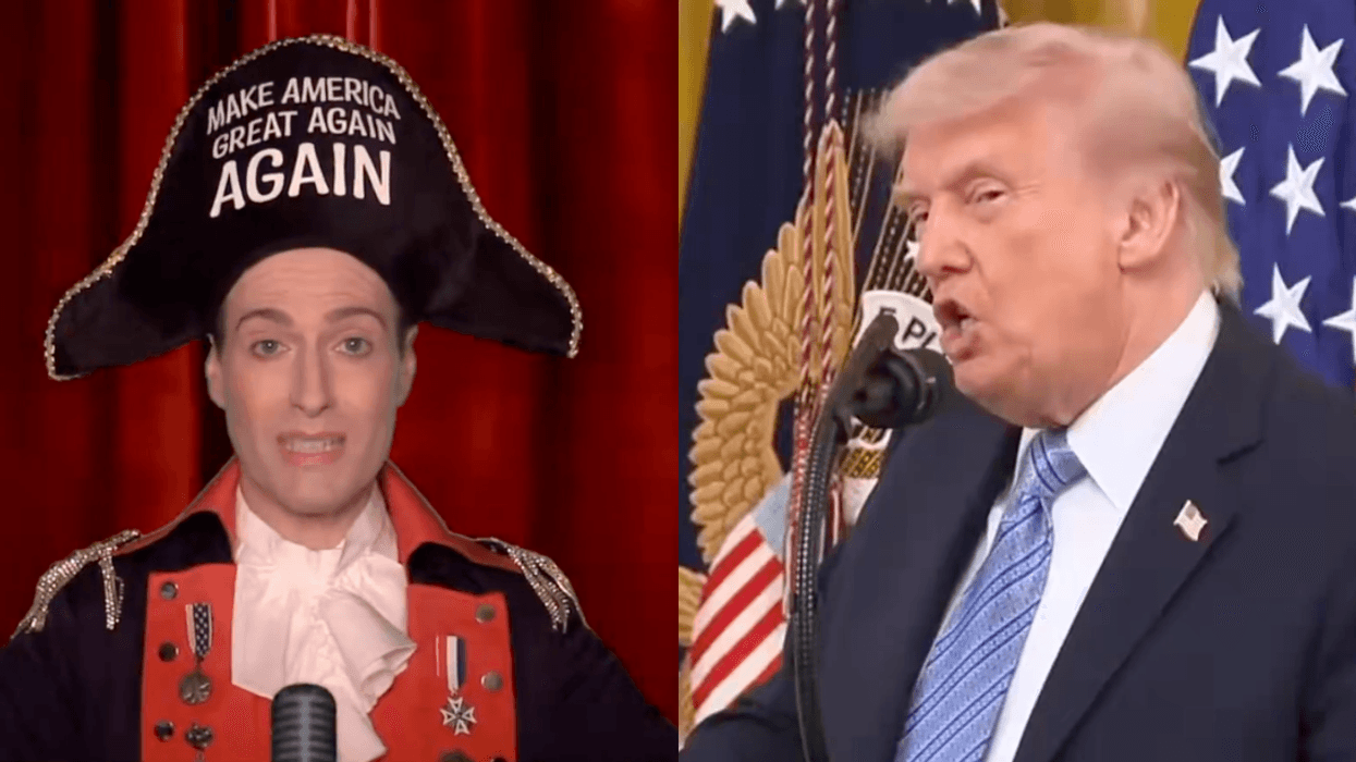 Screenshots of Randy Rainbow and Donald Trump
