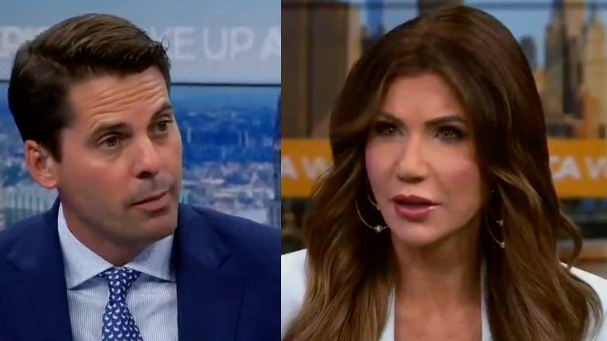 Screenshots of Rob Finnerty and Kristi Noem