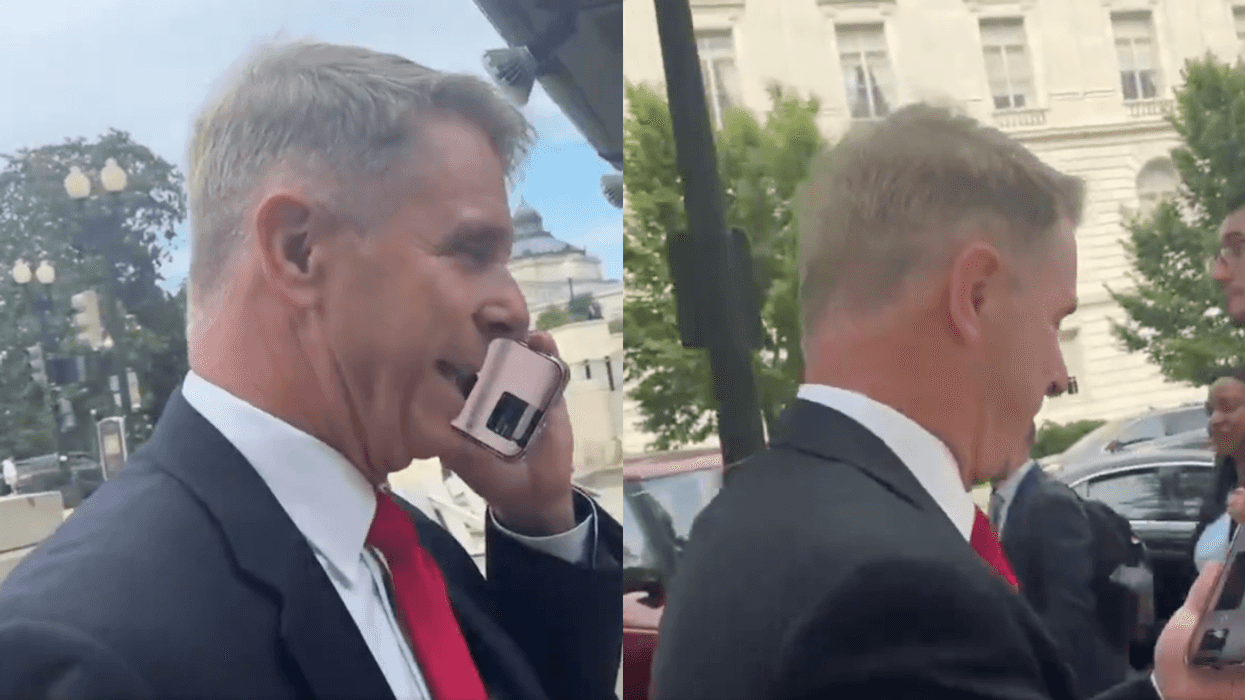 Screenshots of Rob Wittman pretending to speak on the phone