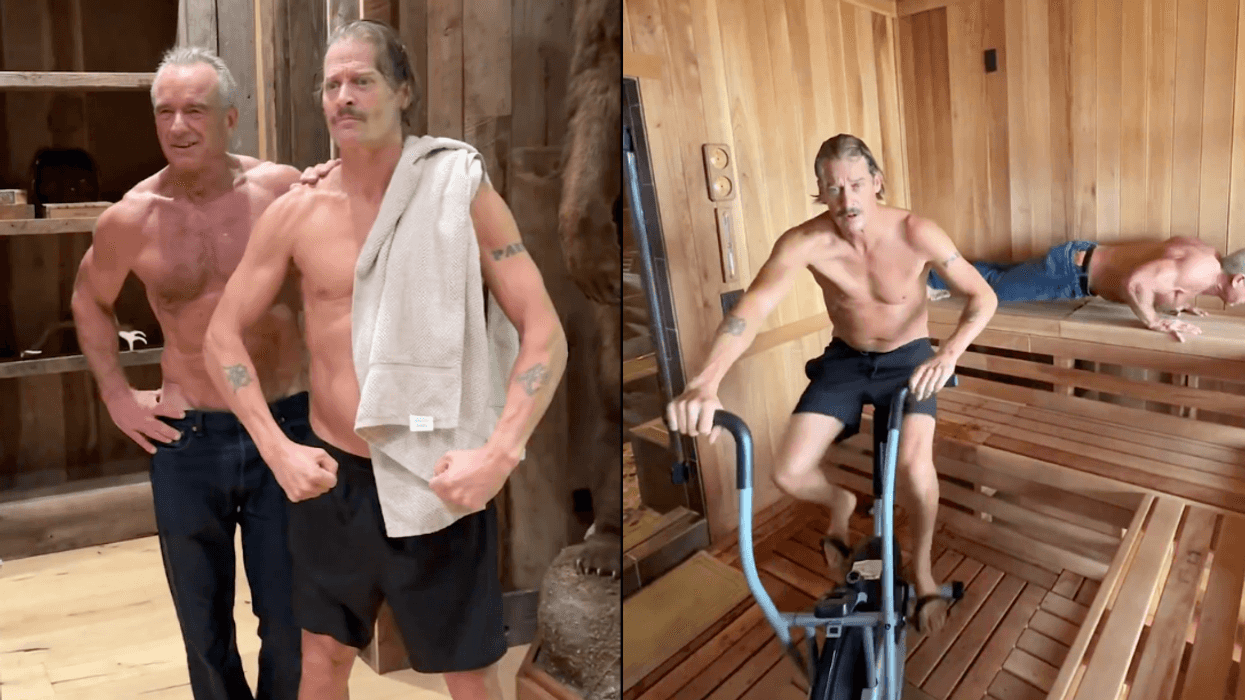 Screenshots of Robert F. Kennedy Jr. and Kid Rock working out