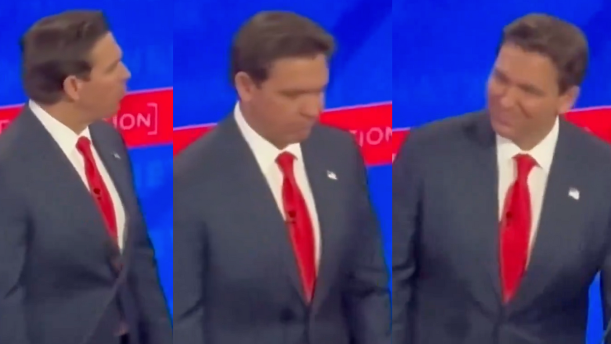 Screenshots of Ron DeSantis from the Republican debate