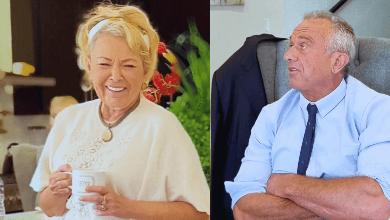 Screenshots of Roseanne Barr and Robert F. Kennedy Jr.