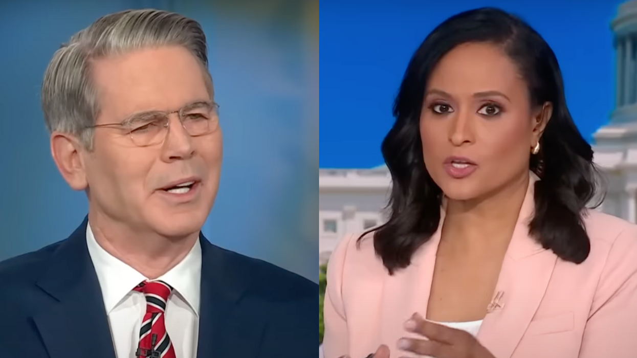 Screenshots of Scott Bessent and Kristen Welker