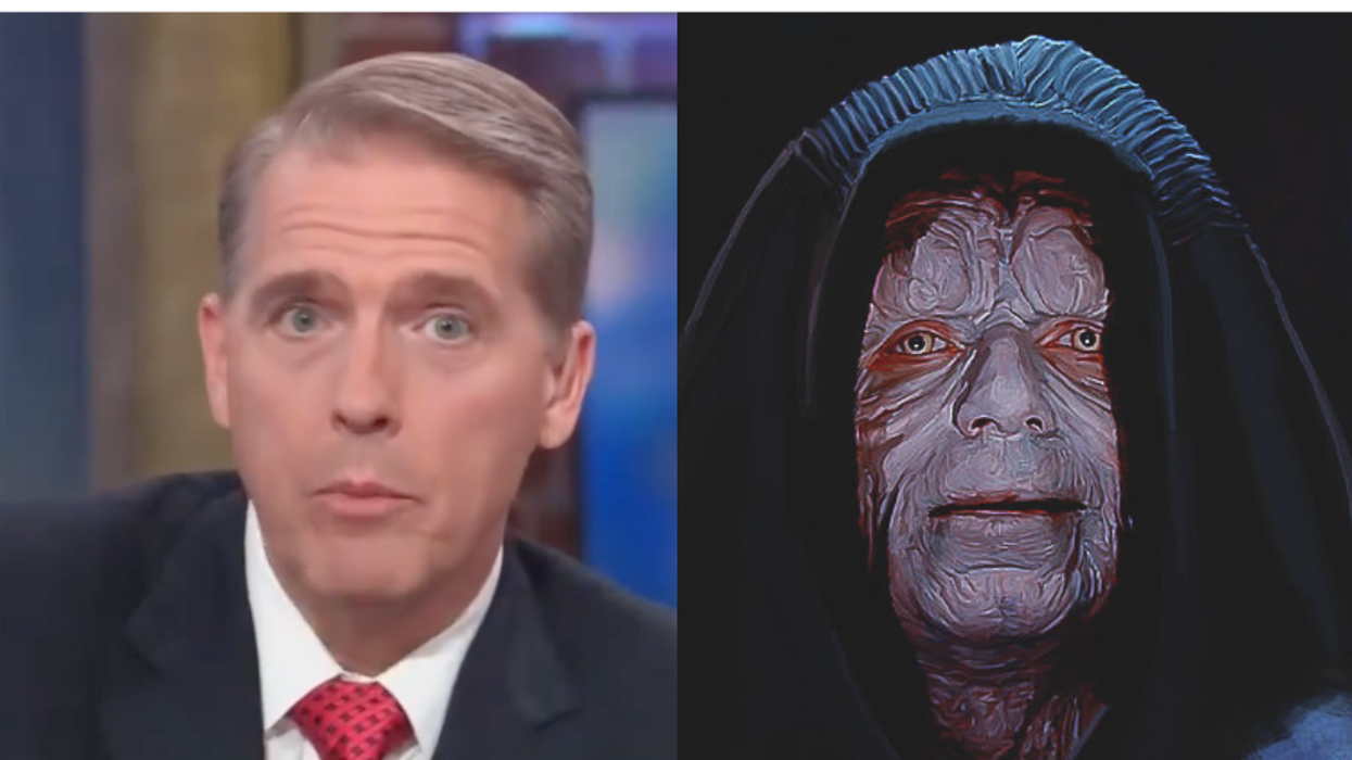 Screenshots of Scott Jennings and Emperor Palpatine