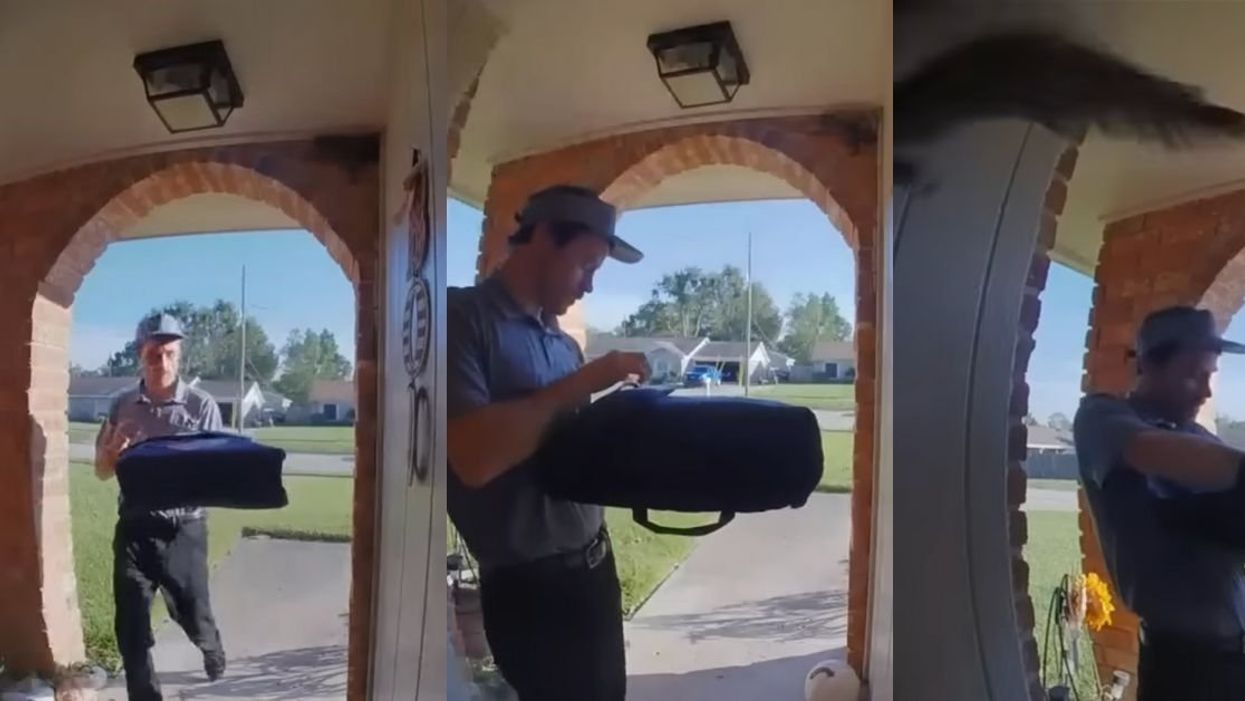 Screenshots of security footage from the incident