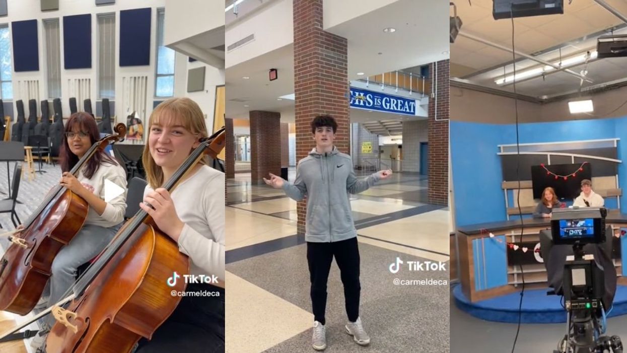 Screenshots of students of Carmel High School DECA