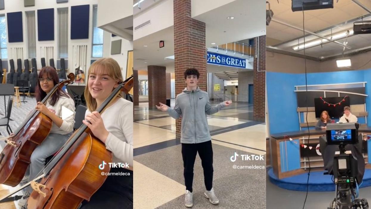 Screenshots of students of Carmel High School DECA