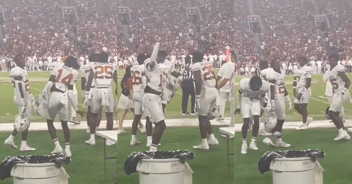 Screenshots of Texas players celebrating