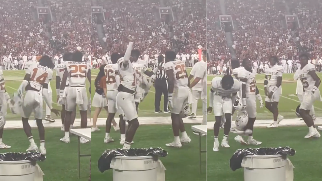 Screenshots of Texas players celebrating
