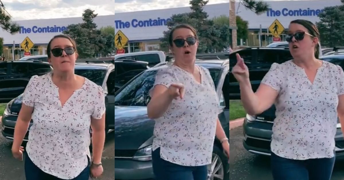 Screenshots of the angry woman in parking lot