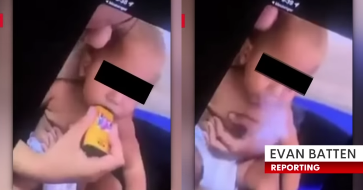 Screenshots of the baby inhaling on the vape