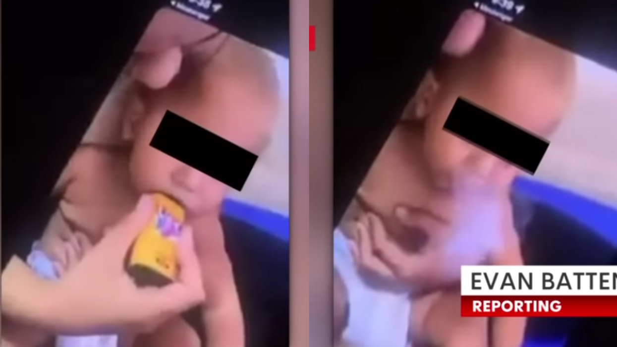 Screenshots of the baby inhaling on the vape