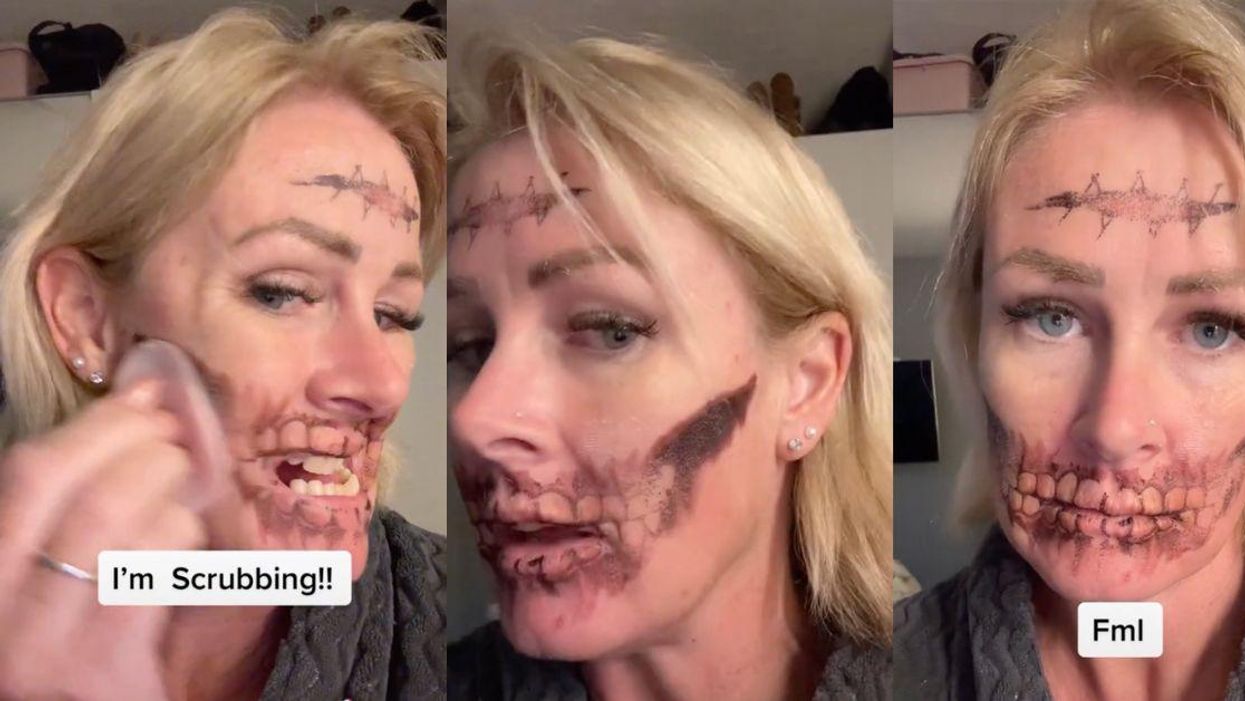 screenshots of TikTok video about face temporary tattoo