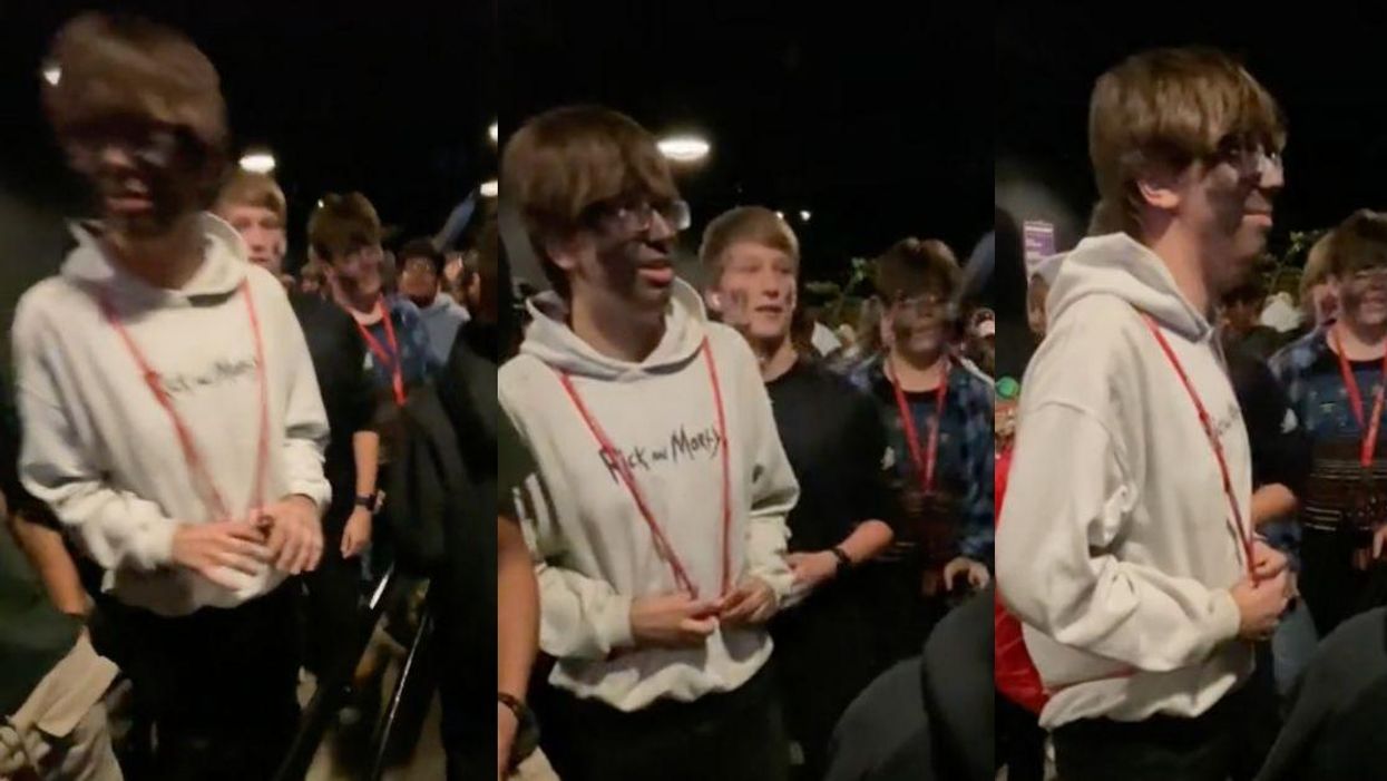 screenshots of TikTok video of teens in blackface st Six Flags' Fright Fest