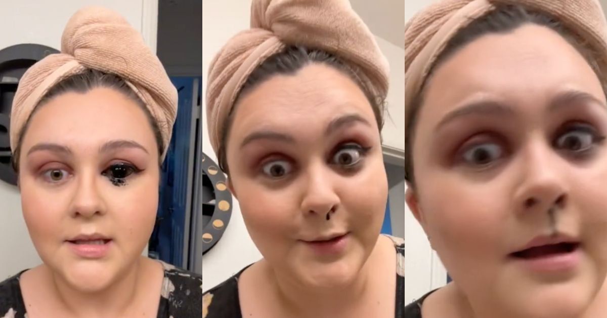 Screenshots of TikToker @hollisaur's makeup fail