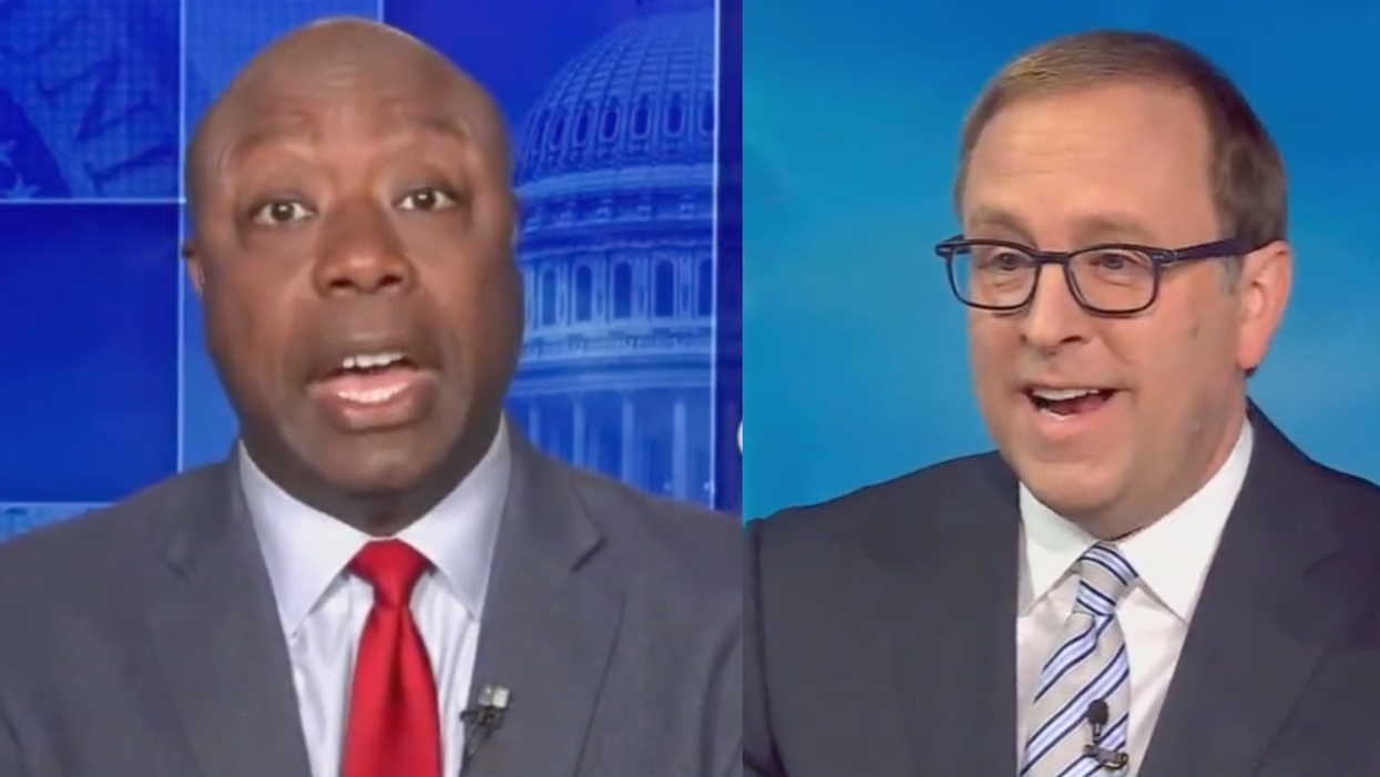 Screenshots of Tim Scott and Jonathan Karl