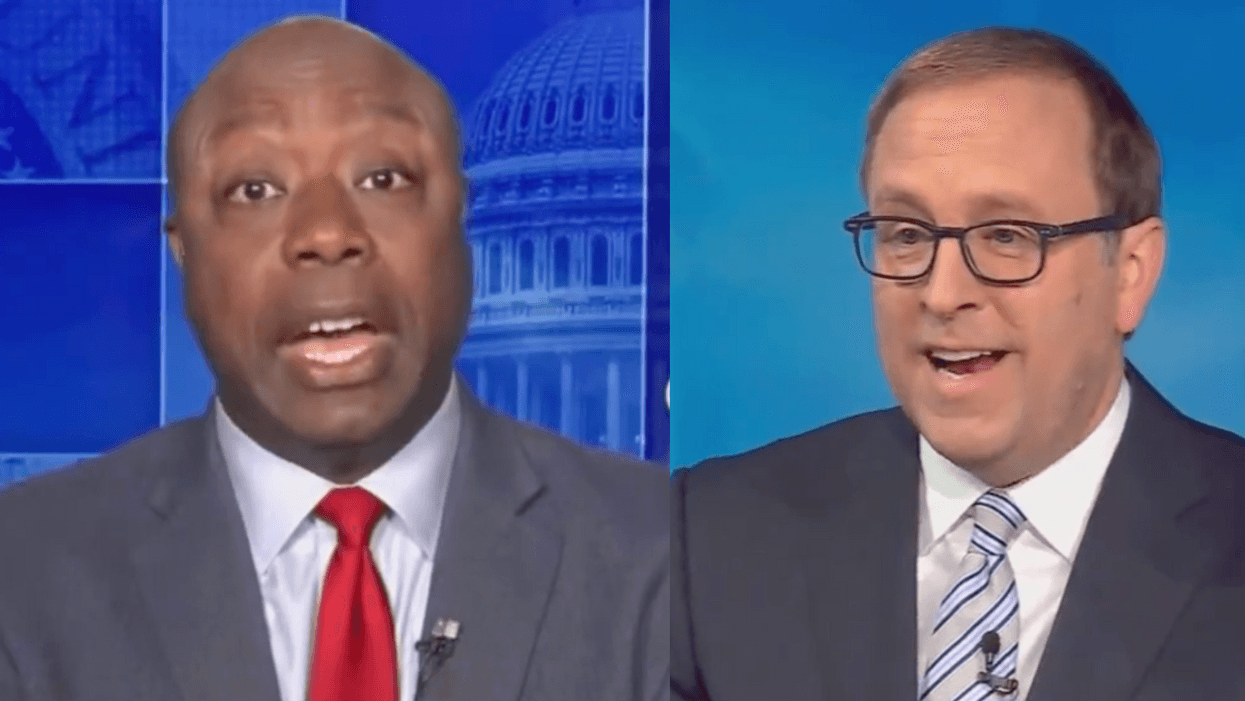 Screenshots of Tim Scott and Jonathan Karl