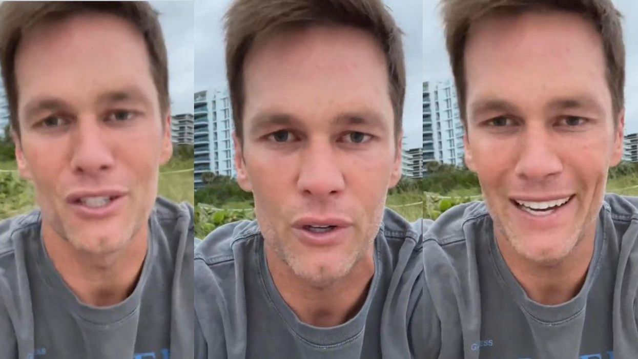 Screenshots of Tom Brady announcing his retirement a second time
