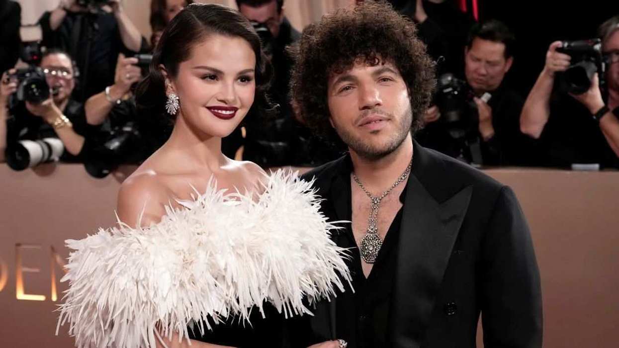 Selena Gomez and Benny Blanco attend the 83rd Annual Golden Globe Awards.