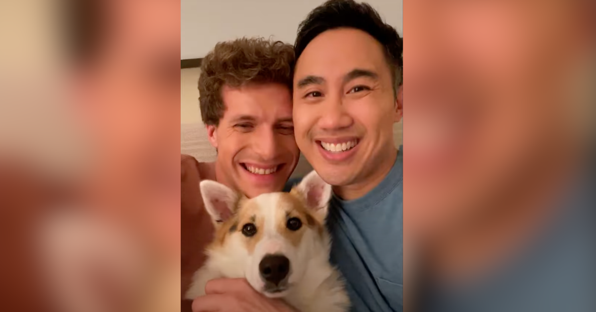 Selfie of gay couple with dog from Hill's Pet Nutrition ad
