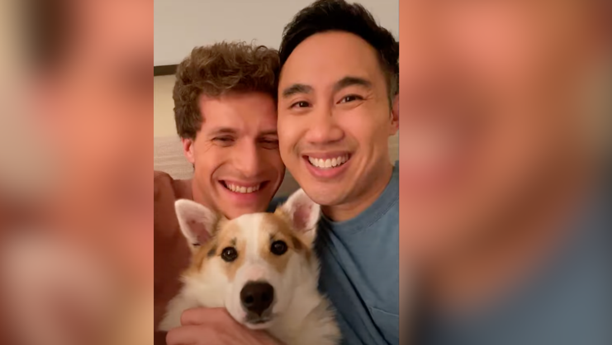 Selfie of gay couple with dog from Hill's Pet Nutrition ad