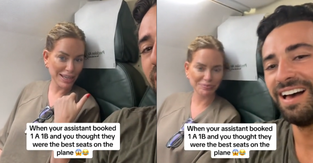Sergio Carrallo and Caroline Stanbury in the worst seats on an airplane