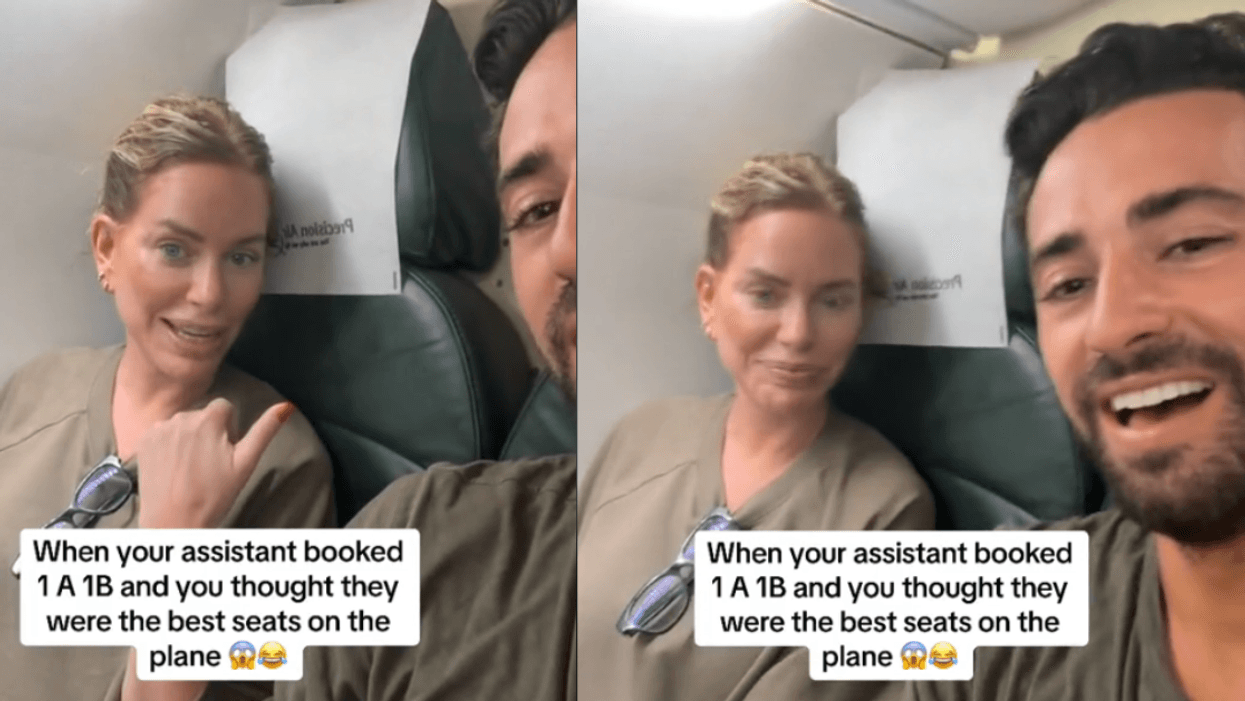 Sergio Carrallo and Caroline Stanbury in the worst seats on an airplane