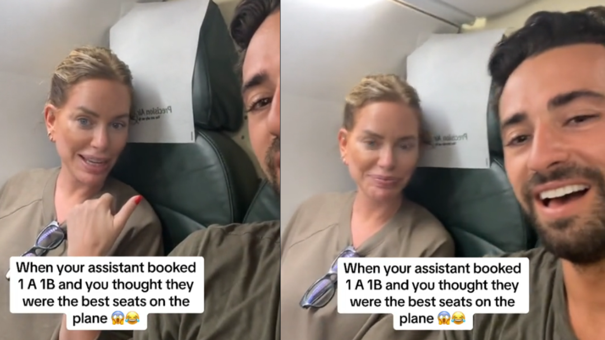 Sergio Carrallo and Caroline Stanbury in the worst seats on an airplane