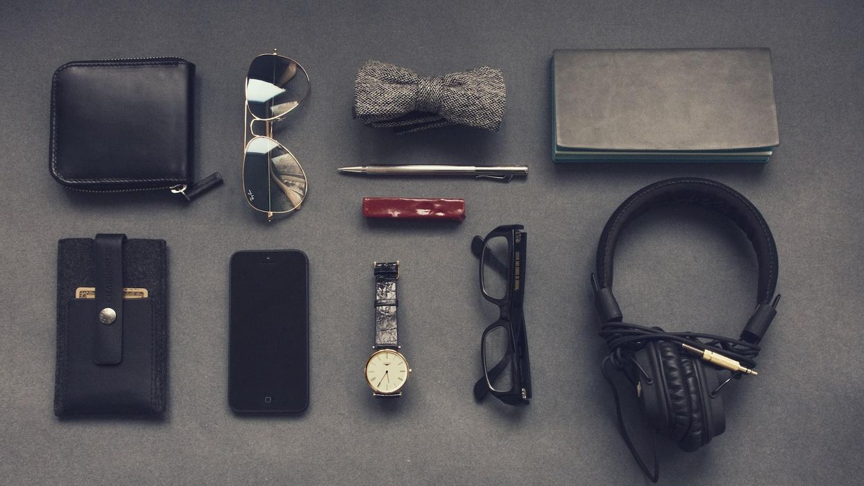 Several mass-produced items laid out for display