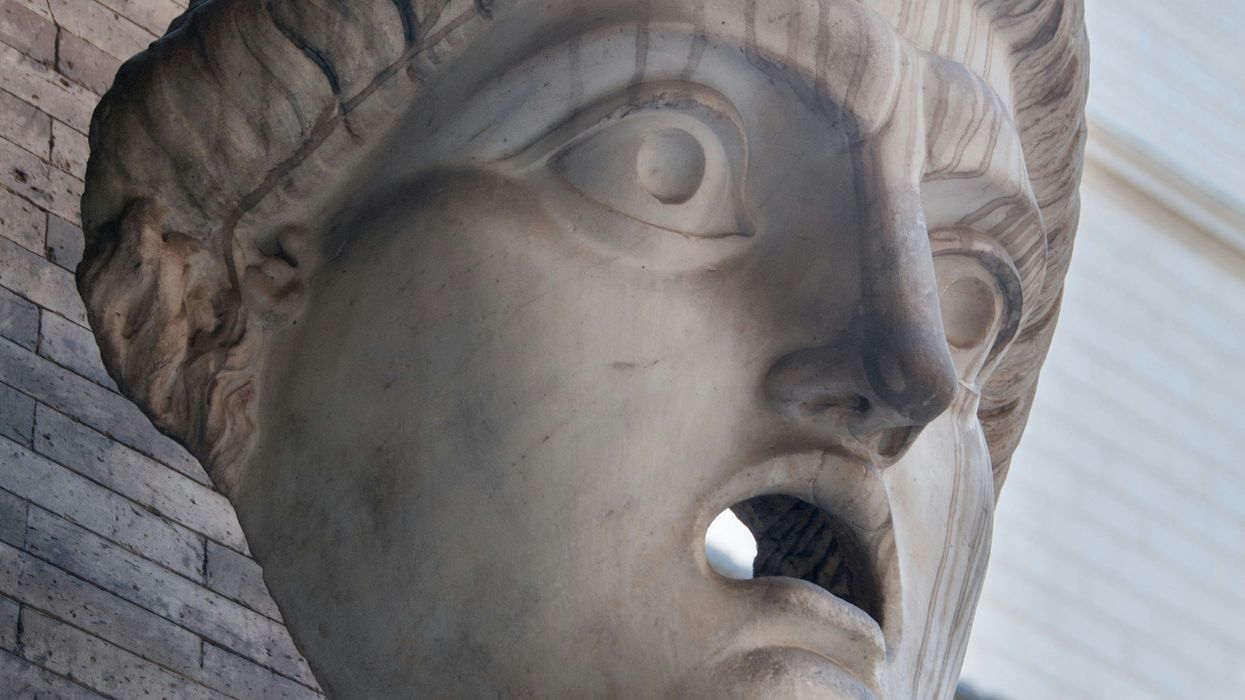 shocked looking sculpture