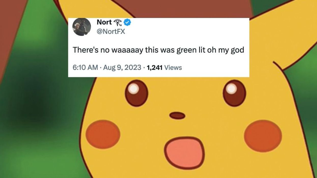 Shocked Pokémon meme with X quote: "There's no waaaaay this was green lit oh my god"