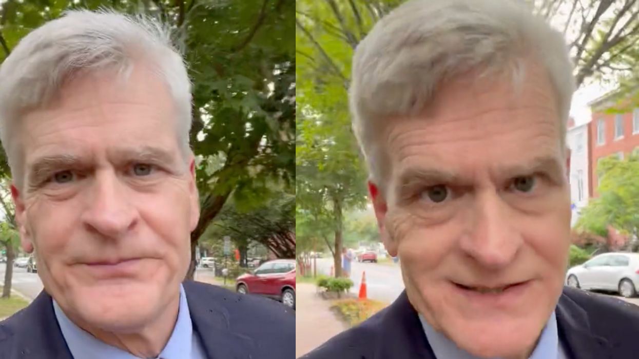 Side-by-side screenshots of Senator Bill Cassidy from his Twitter video