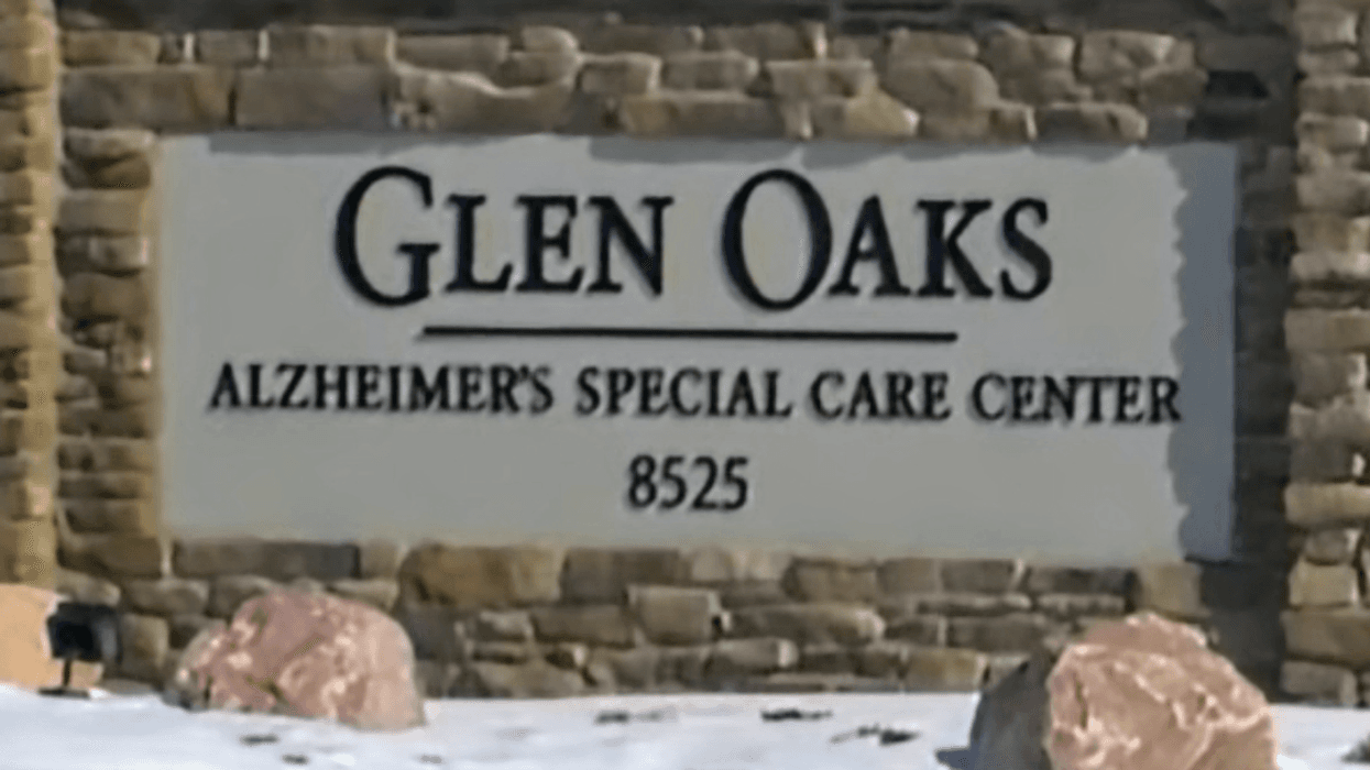sign for Glen Oaks Alzheimer's Special Care Center in Urbandale, Iowa