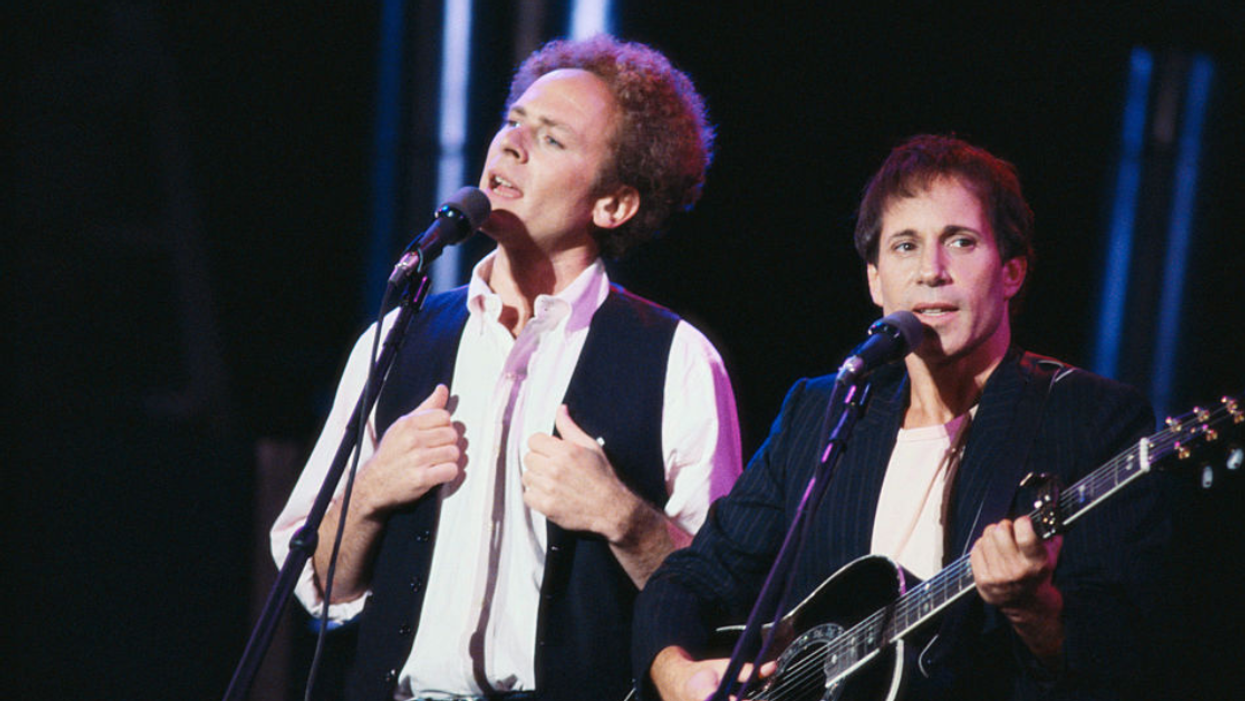 Simon and Garfunkel performing