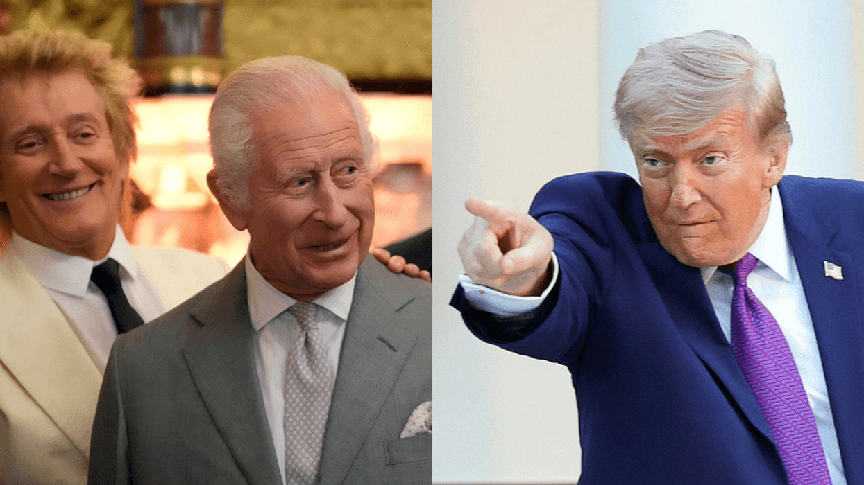 Sir Rod Stewart and King Charles III; Donald Trump