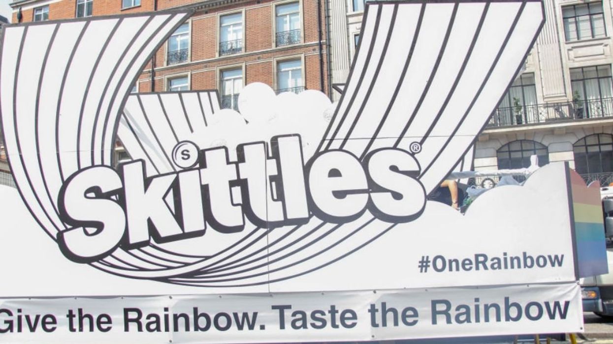 Skittles sign supporting London Pride