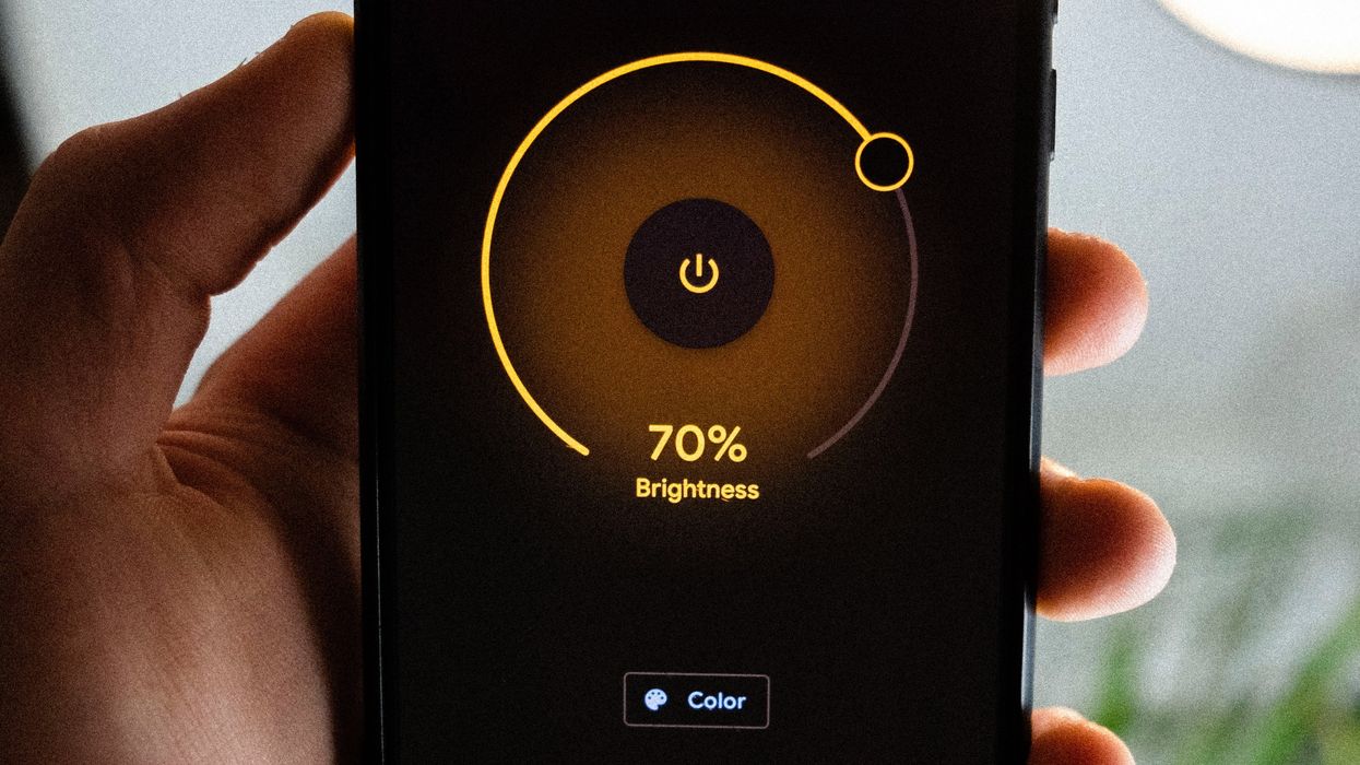 Smartphone showing a lighting switch app