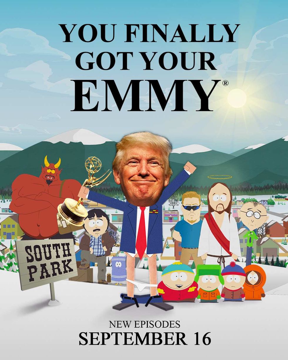 South Park's graphic mocking Trump after winning Emmy