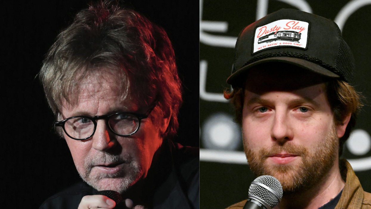 Split images of Dana Carvey (L) and Dex Carvey (R)
