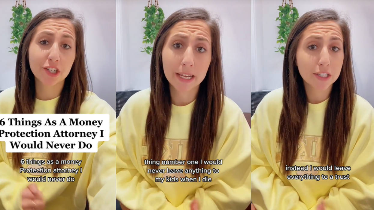Split screen of screenshots from @brittanycohen_attorney's TikTok video