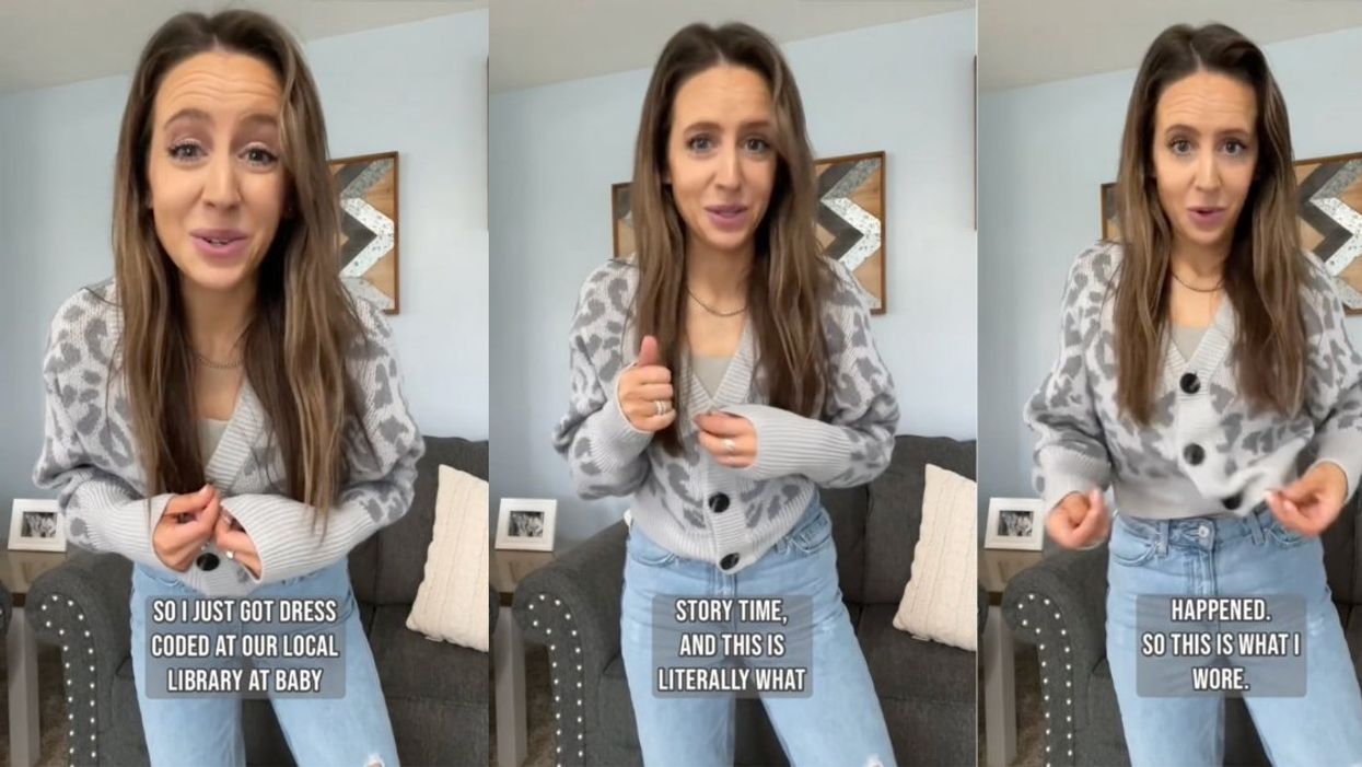 Split screen of screenshots from @calmlychaoticmom's TikTok video
