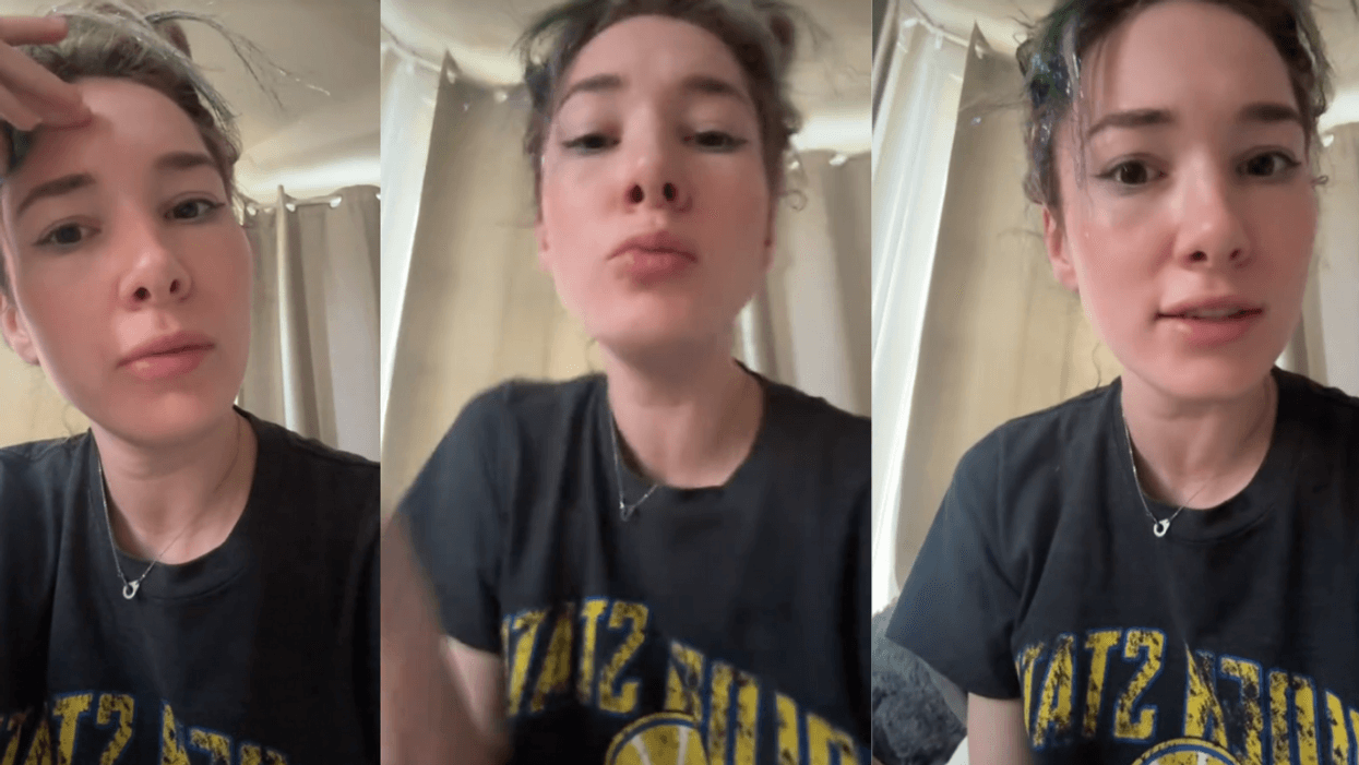Split screen of screenshots from @flaw_liss' TikTok video