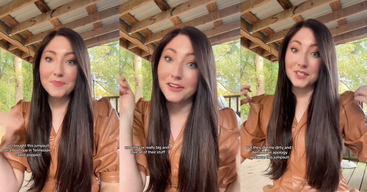 Split screen of screenshots from ​@saramchambers' TikTok video