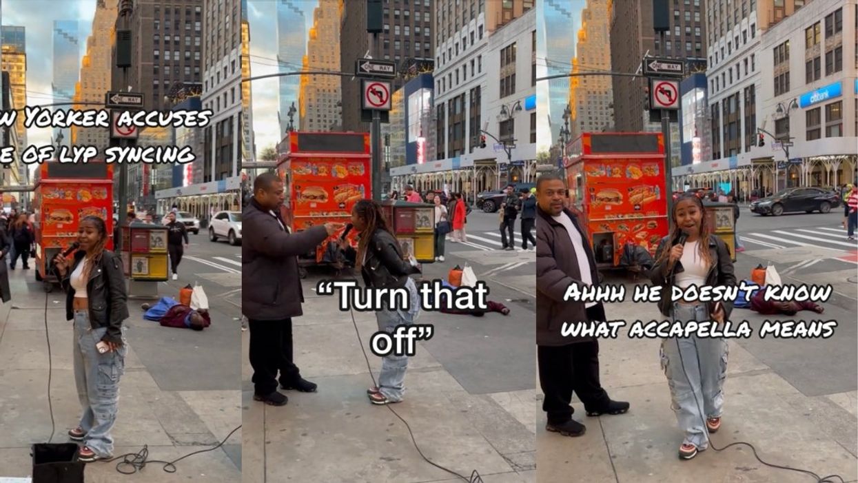 Split screen of screenshots from Taylor Iman's TIkTok video