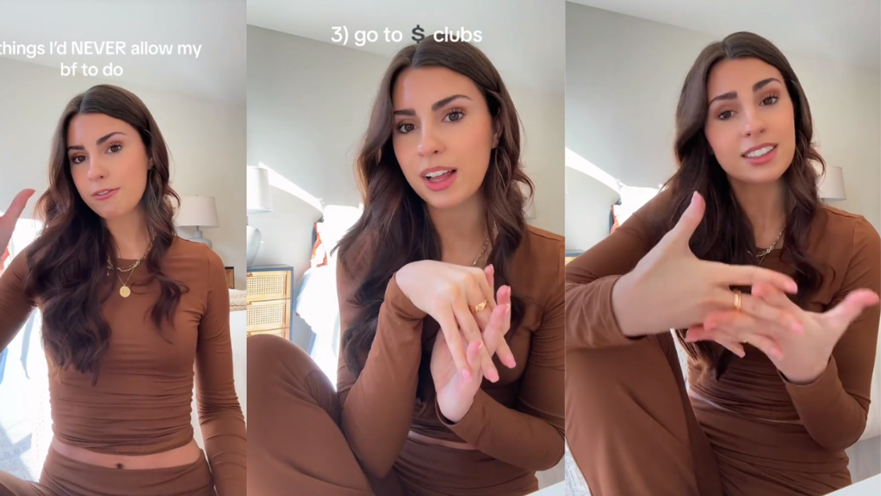 Split screen of screenshots from @taylordonoghuee's TikTok video
