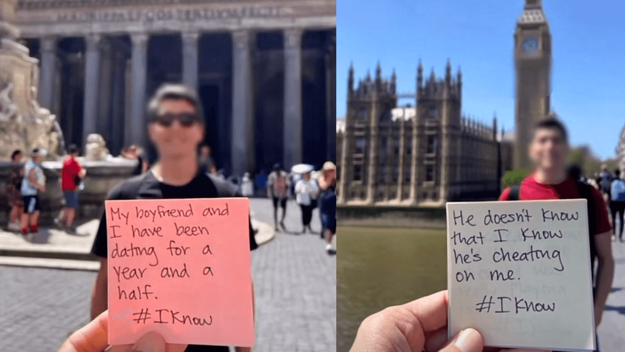 Split screenshots from @iknow_girl's original TikTok