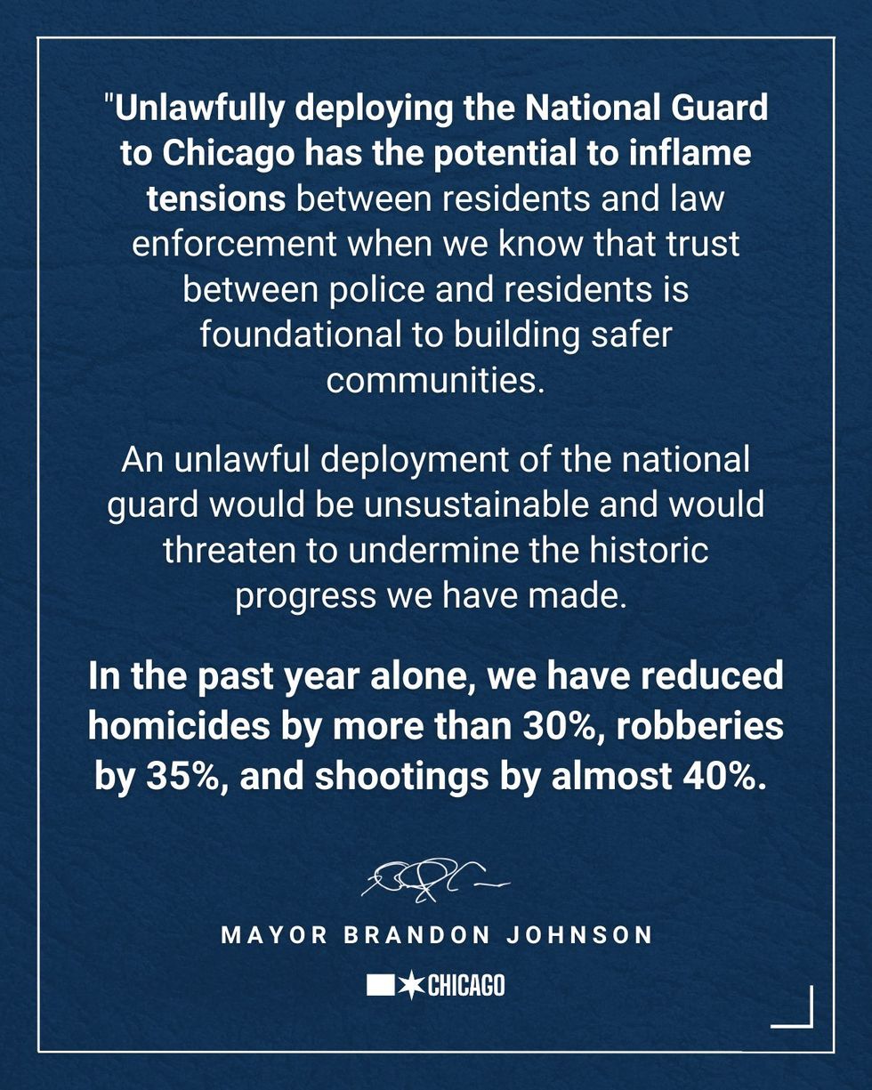 Statement from Mayor Brandon Johnson