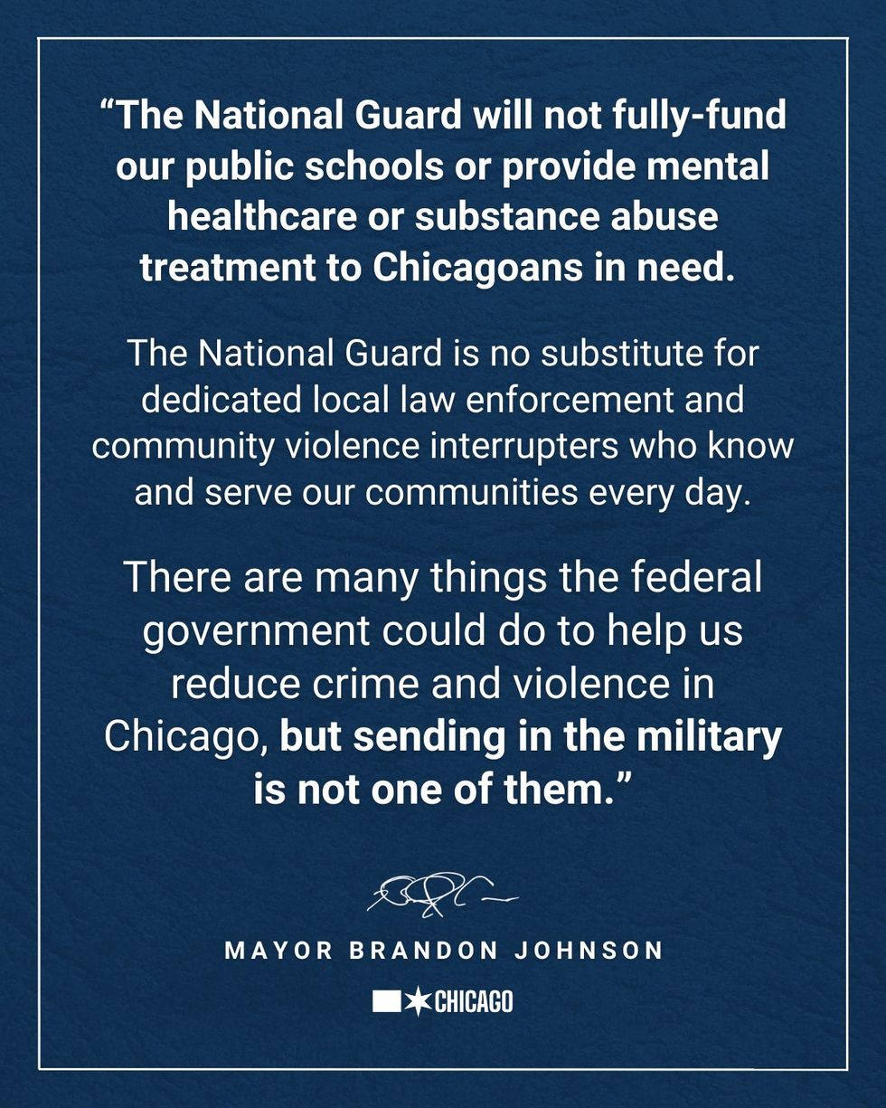 Statement from Mayor Brandon Johnson