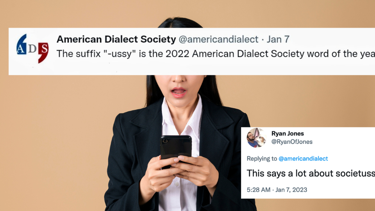 stock photo of shocked person looking at cellphone with tweets overlayed