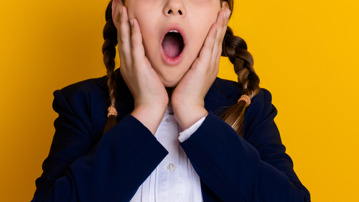 Student appearing shocked